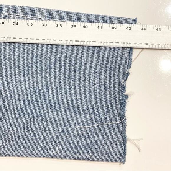 MAISON MARGIELA Jeans 28”Blue High-Waist Barrel Wide Slashed Raw-Hem Luxury Zip - Picture 8 of 15